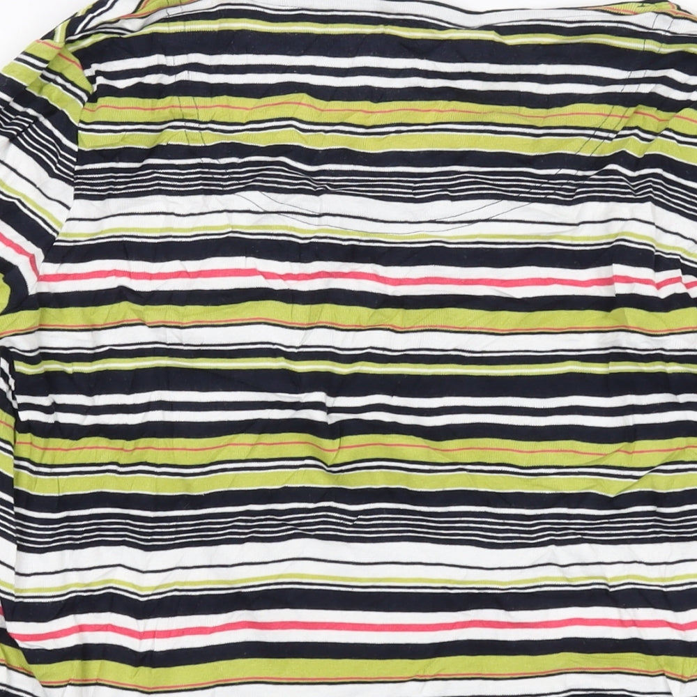 Maine Womens Multicoloured Striped Cotton Basic T-Shirt Size 14 Round Neck