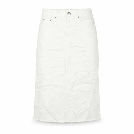Marks & Spencer Womens Ivory Cotton A-Line Skirt Size 6 Button