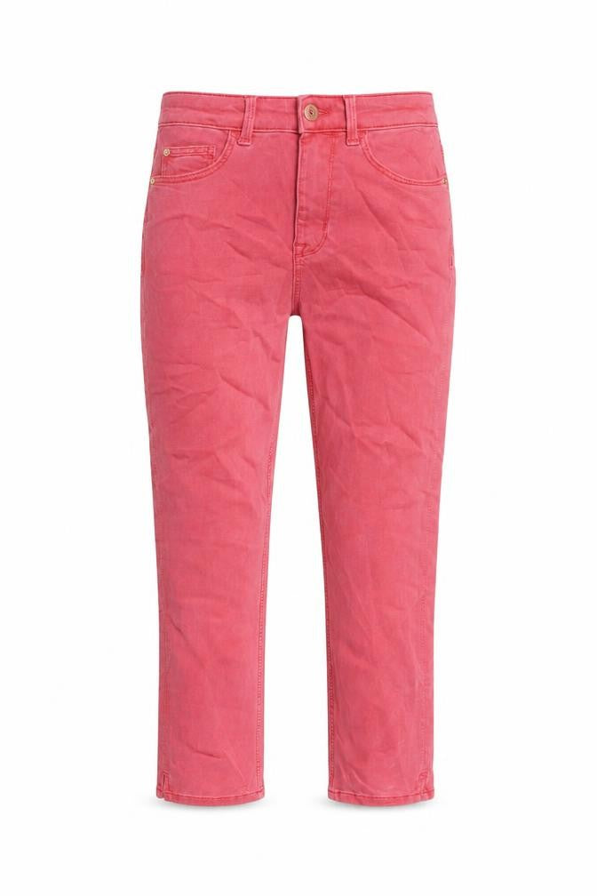 Marks & Spencer Womens Pink Cotton Cropped Jeans Size 8 L22 in Regular Button
