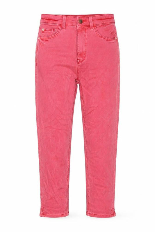 Marks & Spencer Womens Pink Cotton Cropped Jeans Size 6 L22 in Regular Button