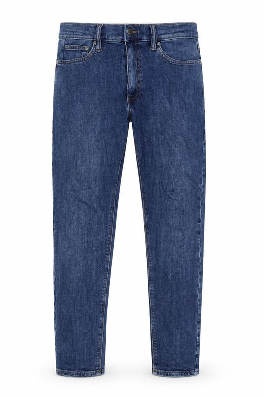 Marks & Spencer Mens Blue Cotton Skinny Jeans Size 30 in L29 in Regular Button