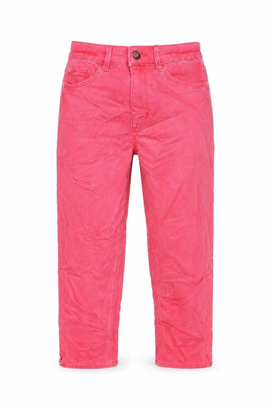 Marks & Spencer Womens Pink Cotton Cropped Jeans Size 8 L21 in Regular Button