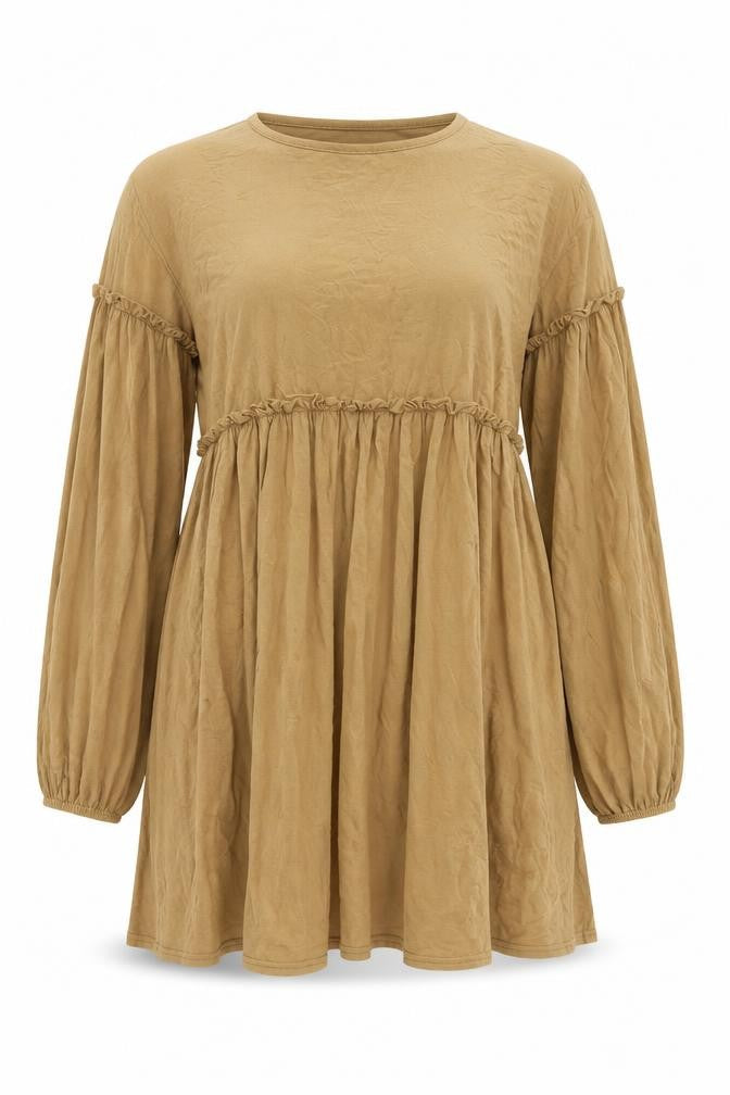 Boohoo Womens Brown Viscose A-Line Size 16 Round Neck Pullover