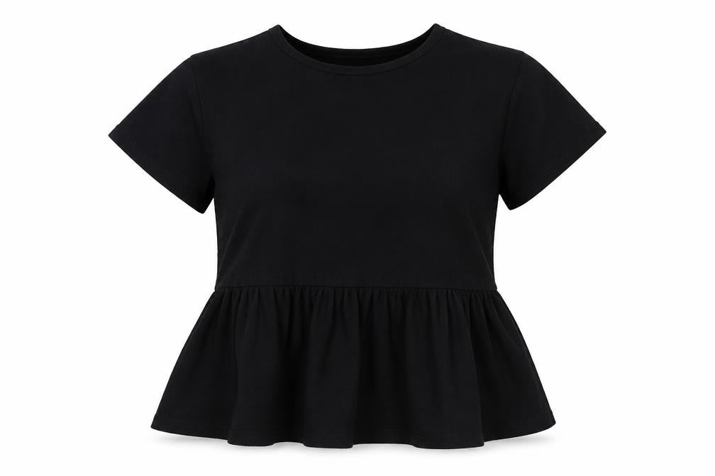 New Look Womens Black Viscose Basic Blouse Size 10 Round Neck