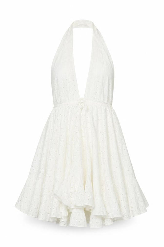 Zara Womens Ivory Cotton A-Line Size L Halter Pullover