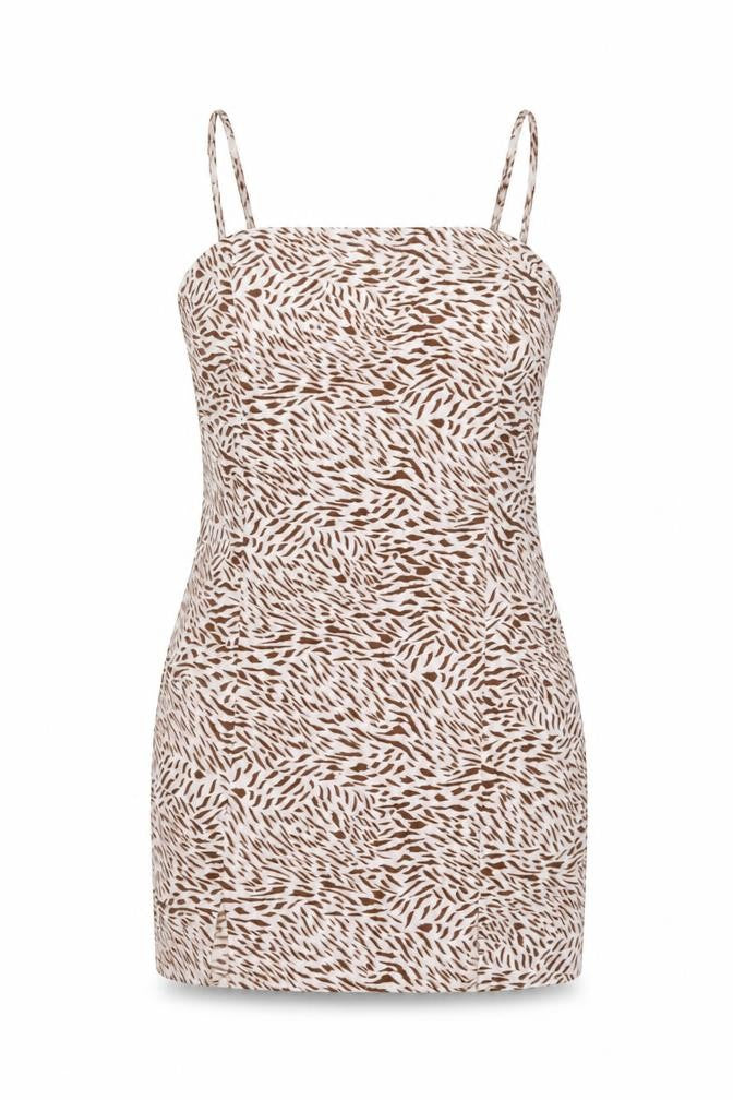 Motel Womens Pink Animal Print Cotton Basic Tank Size M Square Neck