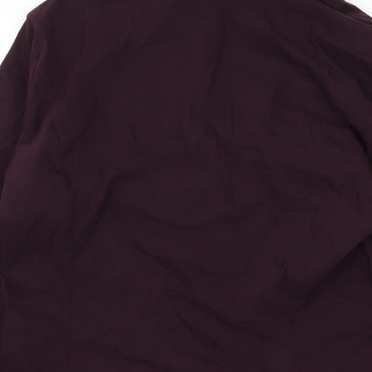 MORE & MORE Womens Purple Cotton Basic Button-Up Size 12 Collared