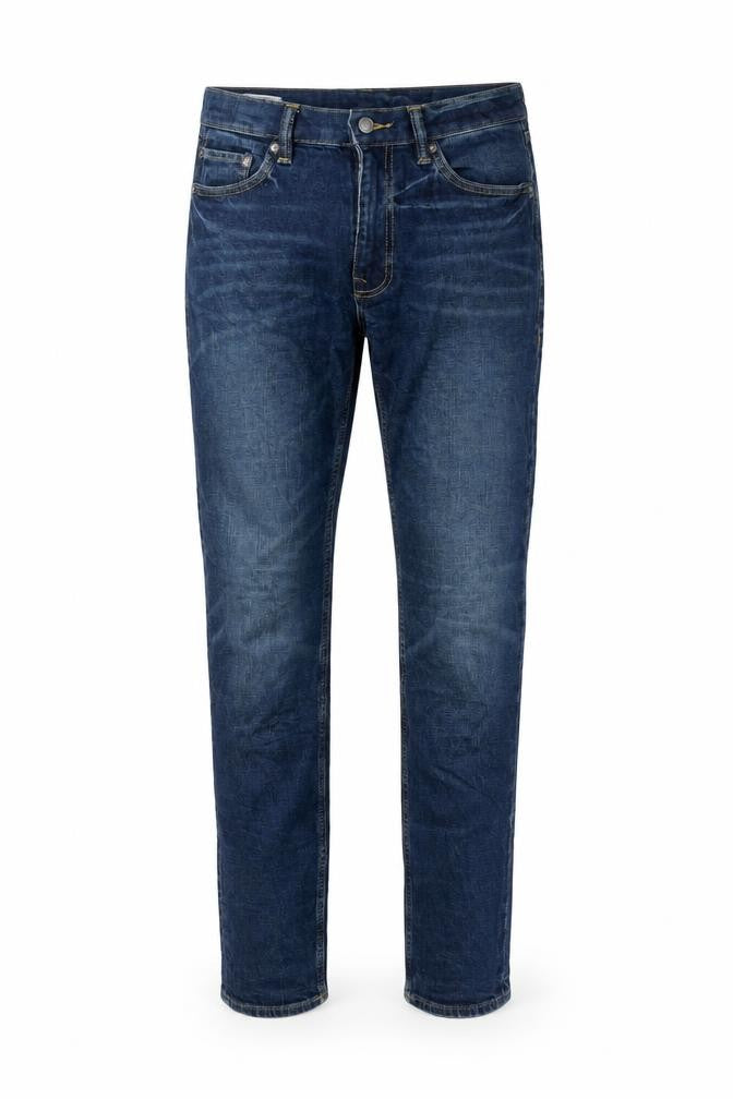 Marks & Spencer Mens Blue Cotton Skinny Jeans Size 30 in L33 in Regular Button