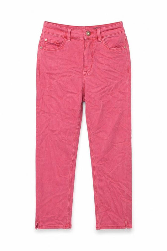 Marks & Spencer Womens Pink Cotton Cropped Jeans Size 8 L22 in Regular Button