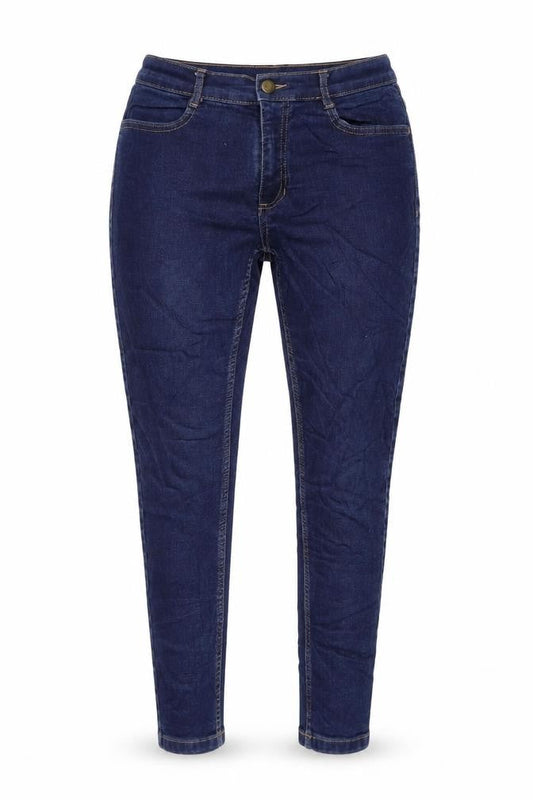 Marks & Spencer Womens Blue Cotton Skinny Jeans Size 12 L25 in Regular Button