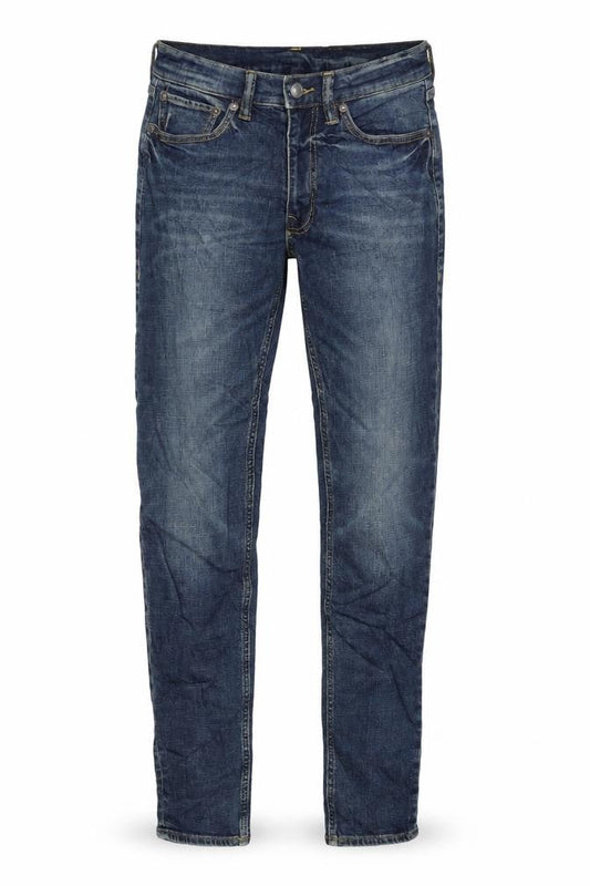 Marks & Spencer Mens Blue Cotton Skinny Jeans Size 28 in L31 in Regular Button