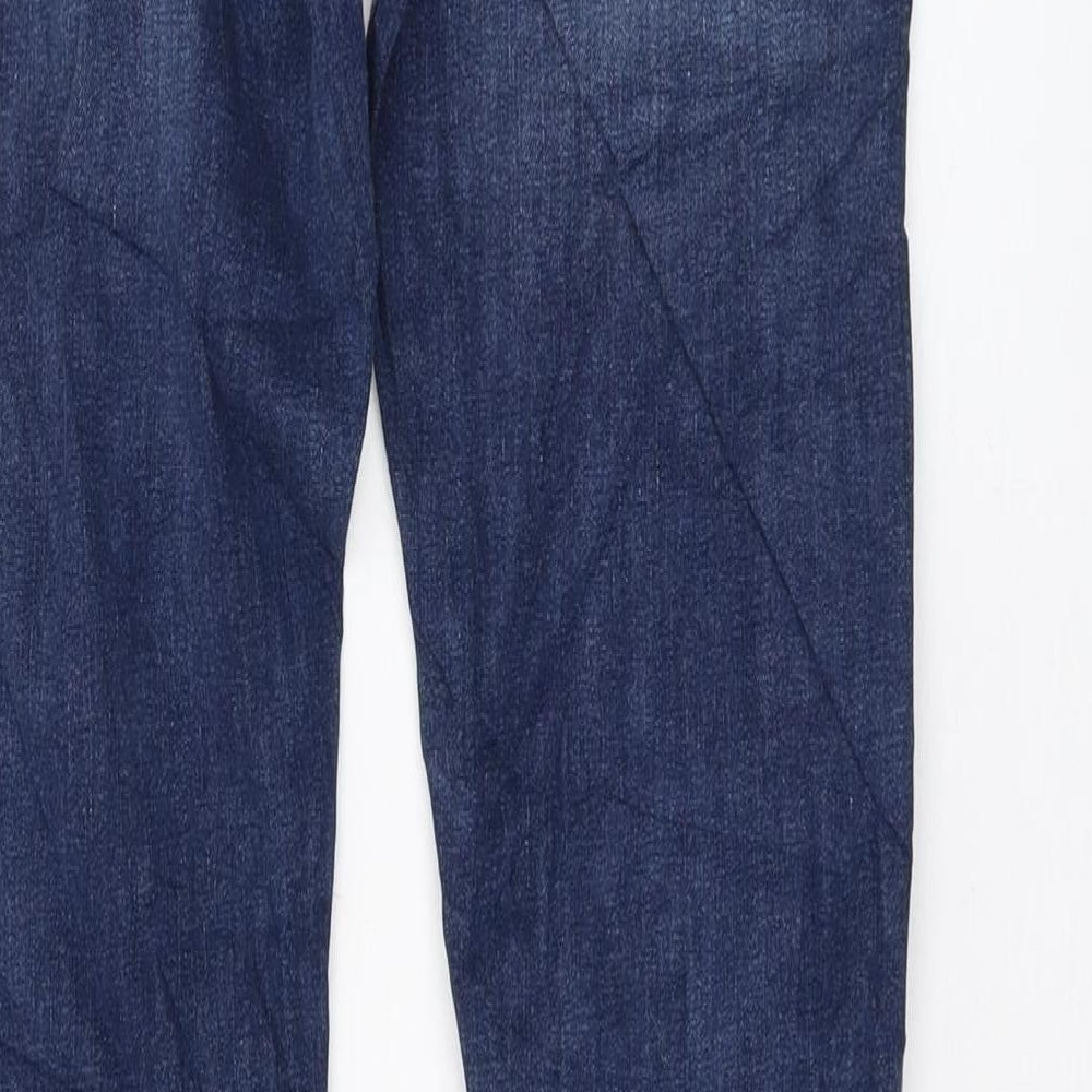 Marks and Spencer Womens Blue Cotton Skinny Jeans Size 6 L28 in Regular Button