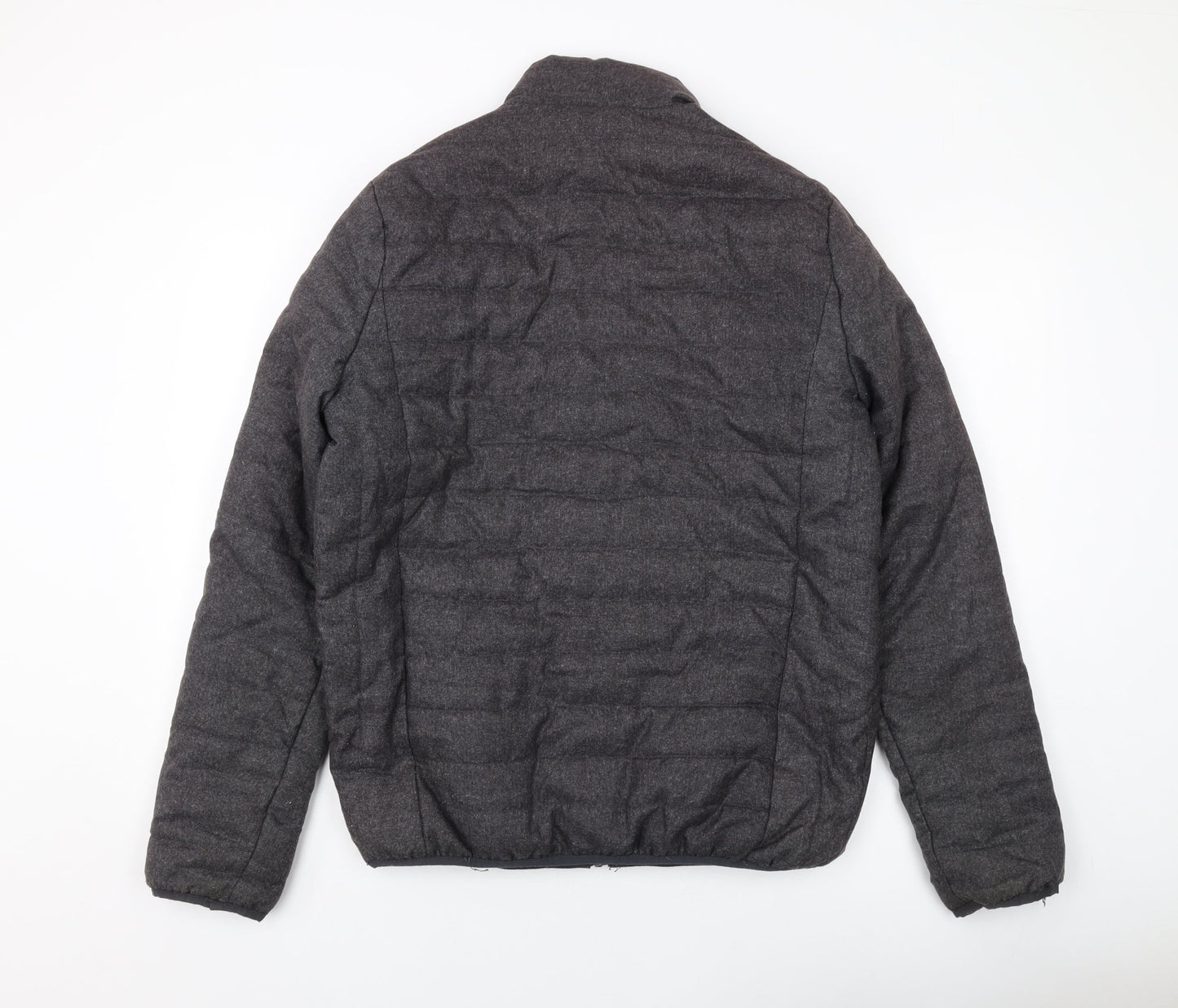 Brave Soul Mens Grey Puffer Jacket Jacket Size M Zip