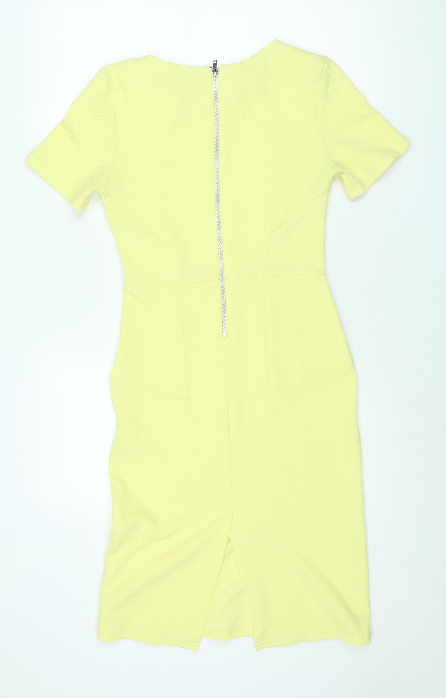 Therapy Womens Yellow Polyester Shift Size 10 Round Neck Zip