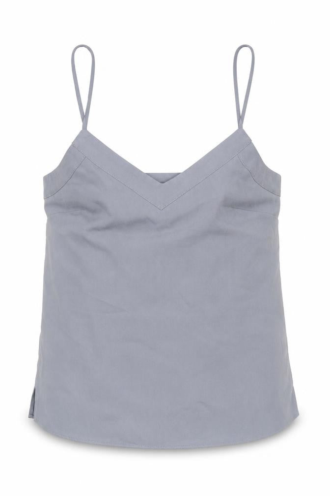 Topshop Womens Grey Polyester Camisole Blouse Size 6 V-Neck