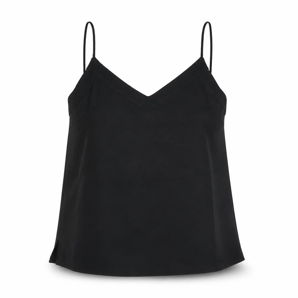 Topshop Womens Black Polyester Camisole Blouse Size 6 V-Neck