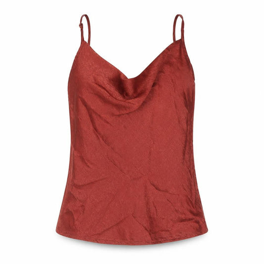 PRETTYLITTLETHING Womens Red Polyester Camisole Blouse Size 10 Cowl Neck