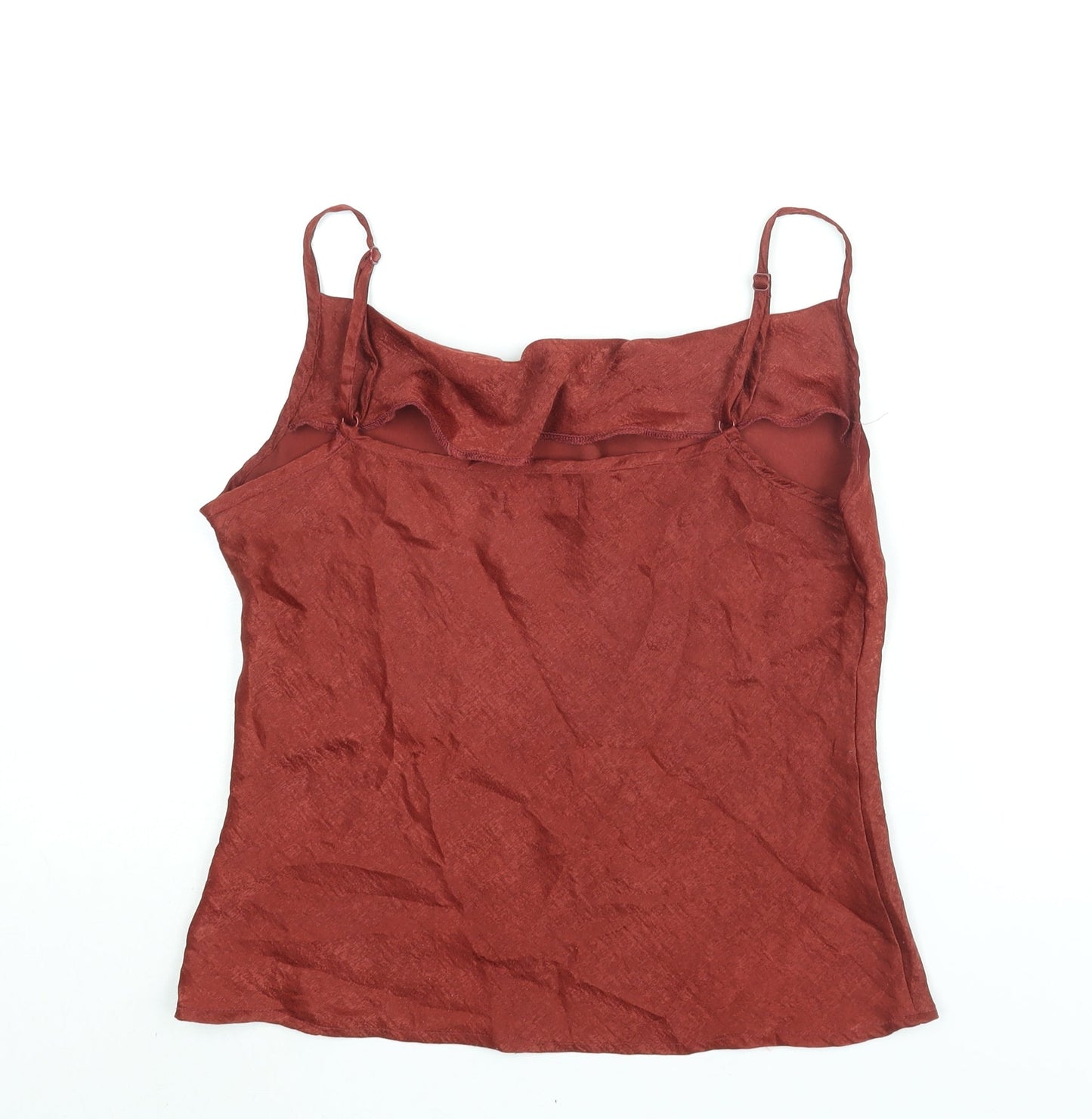 PRETTYLITTLETHING Womens Red Polyester Camisole Blouse Size 10 Cowl Neck