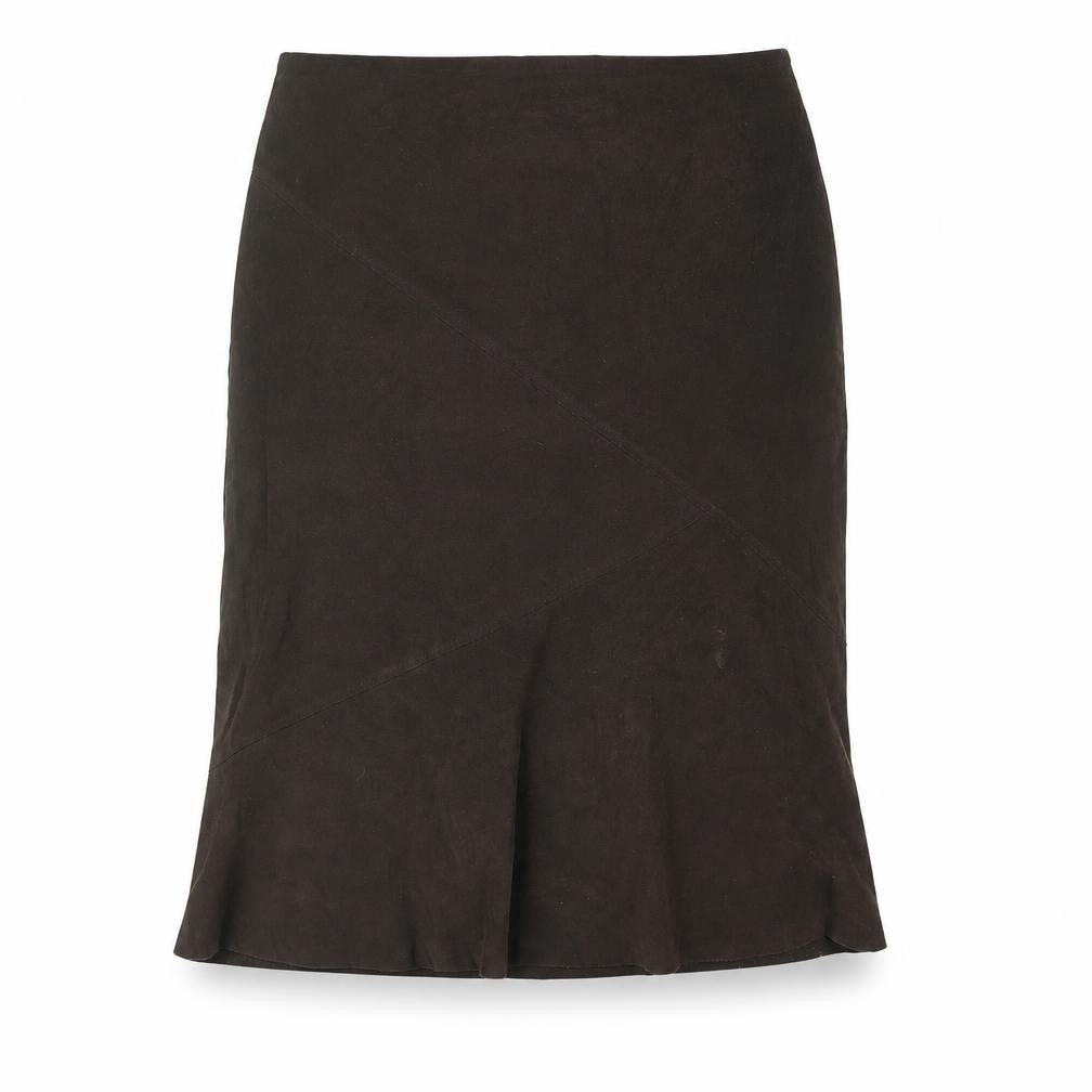 Etam Womens Brown Polyester A-Line Skirt Size 16 Zip