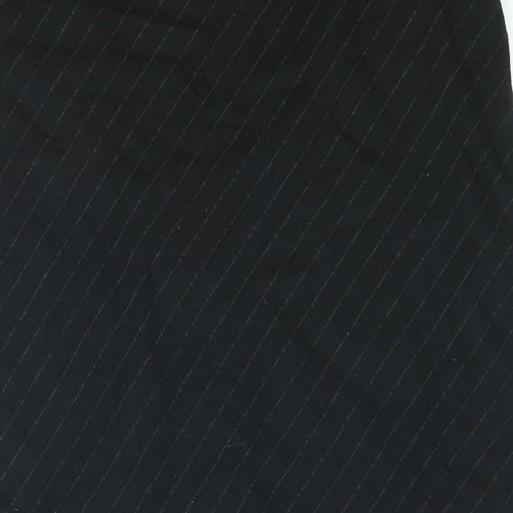 Equinox Womens Black Striped Cotton A-Line Skirt Size M