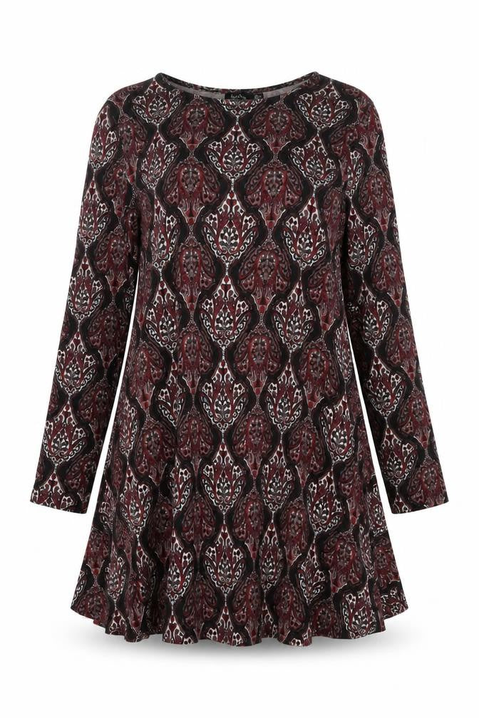Boohoo Womens Multicoloured Geometric Polyester A-Line Size 12 Round Neck Pullover