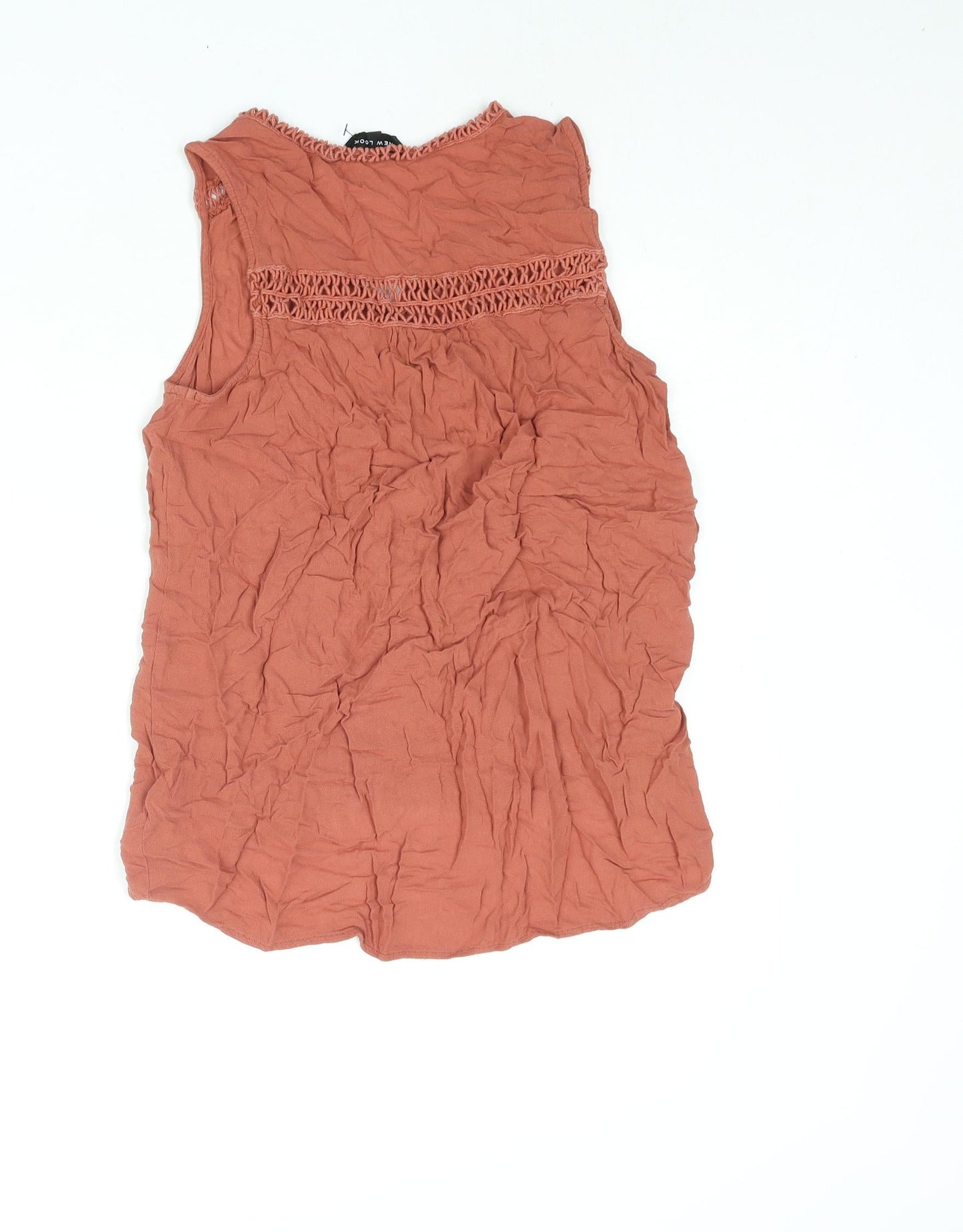 New Look Womens Brown Viscose Camisole Blouse Size 12 V-Neck