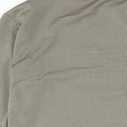 Zara Womens Black Check Polyester Basic Blouse Size S Round Neck - Cuff Strap Houndstooth