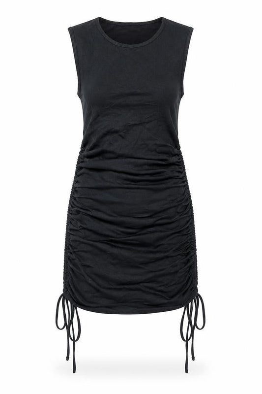 Zara Womens Black Polyamide Mini Size XS Round Neck Pullover - Drawstring