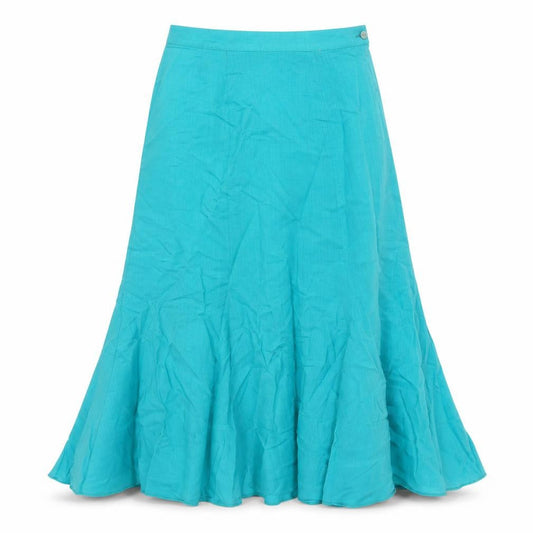 St Michael Womens Blue Wool Trumpet Skirt Size 14 Zip