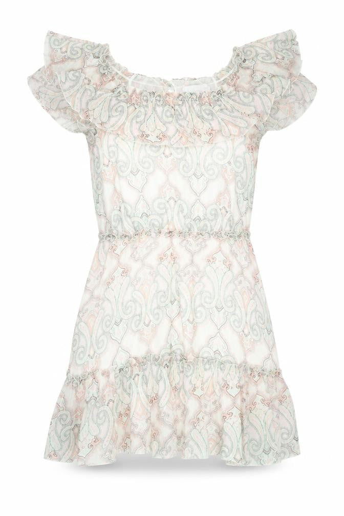 Red Herring Womens Multicoloured Geometric Polyester Shift Size 14 Scoop Neck Button - Frill