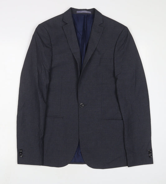 Limited Collection Mens Grey Polyester Jacket Suit Jacket Size 36 Regular
