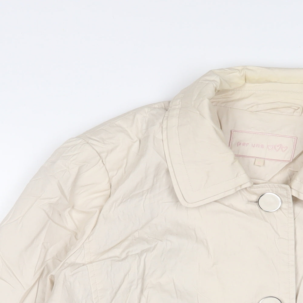 Per Una Womens Beige Jacket Size 16 Button