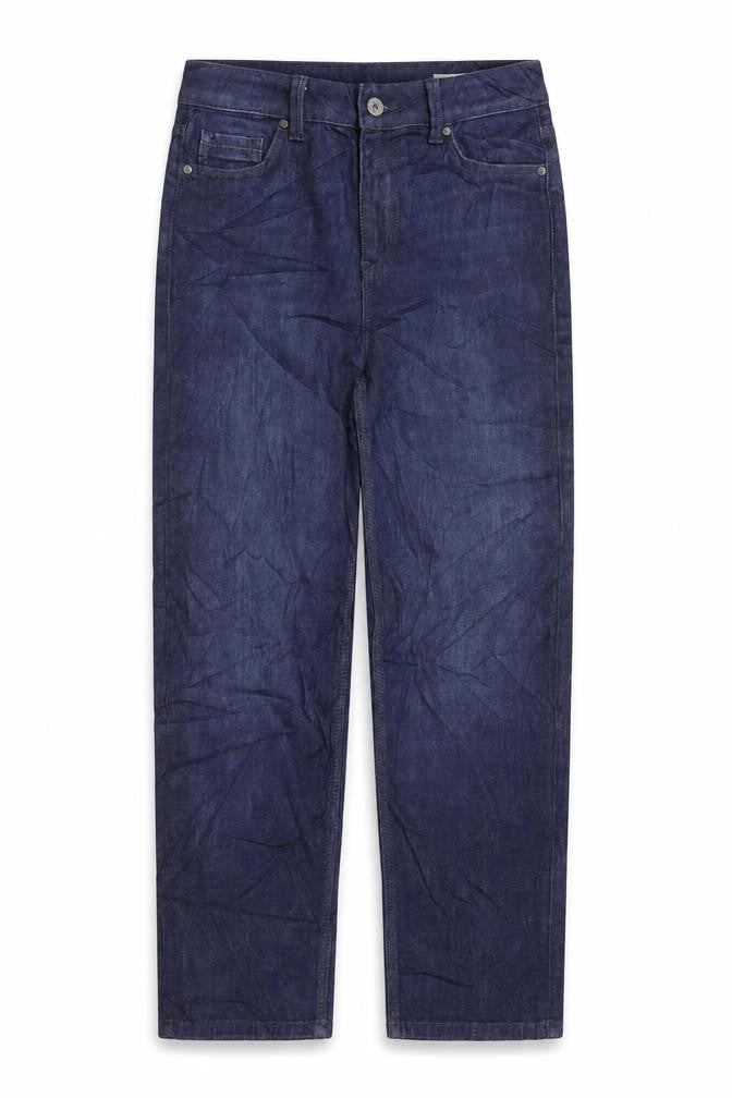 Marks and Spencer Womens Blue Cotton Straight Jeans Size 10 L26 in Regular Zip