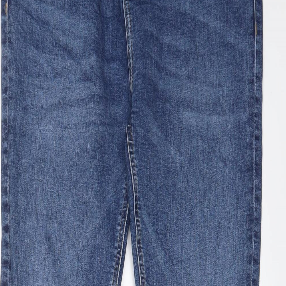 Marks and Spencer Girls Blue Cotton Skinny Jeans Size 12-13 Years L26 in Regular Button