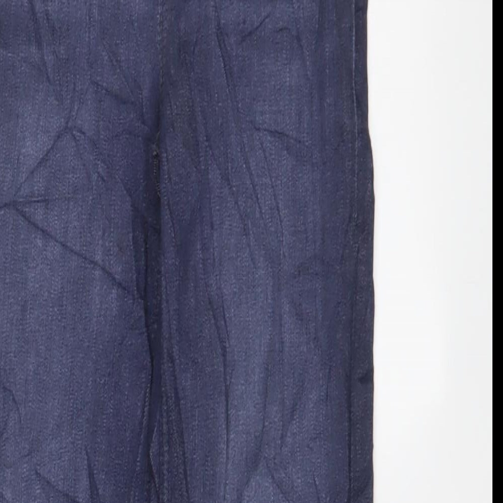 Marks and Spencer Womens Blue Cotton Straight Jeans Size 6 L25 in Regular Zip