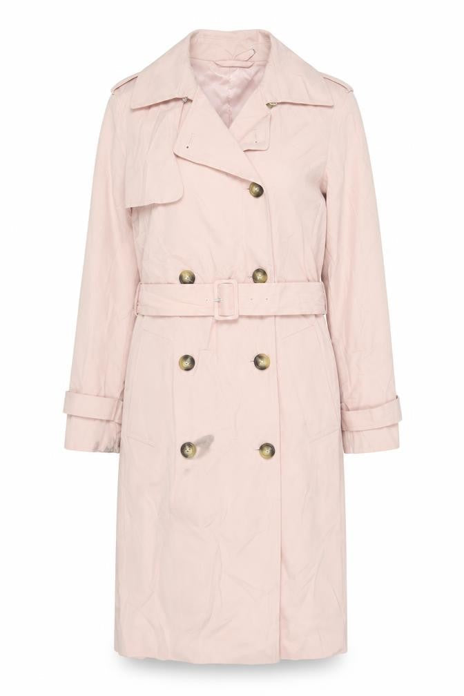 Marks and Spencer Womens Pink Overcoat Coat Size 6 Button - Belted