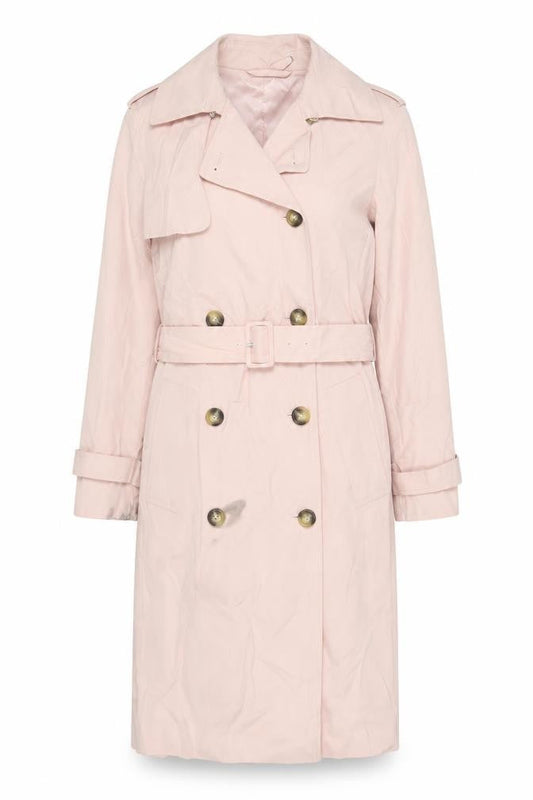 Marks & Spencer Womens Pink Overcoat Coat Size 6 Button - Belted