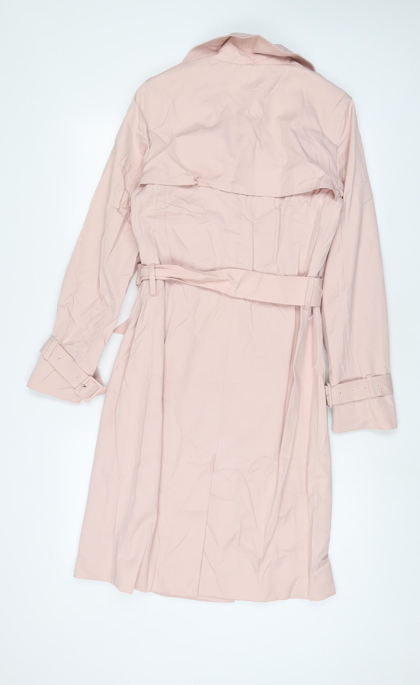 Marks and Spencer Womens Pink Overcoat Coat Size 6 Button - Belted