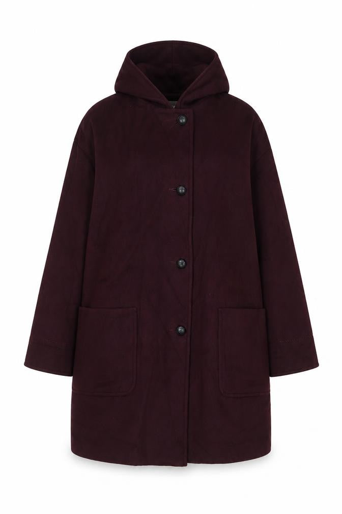 Larry Levine Womens Purple Overcoat Coat Size 6 Button