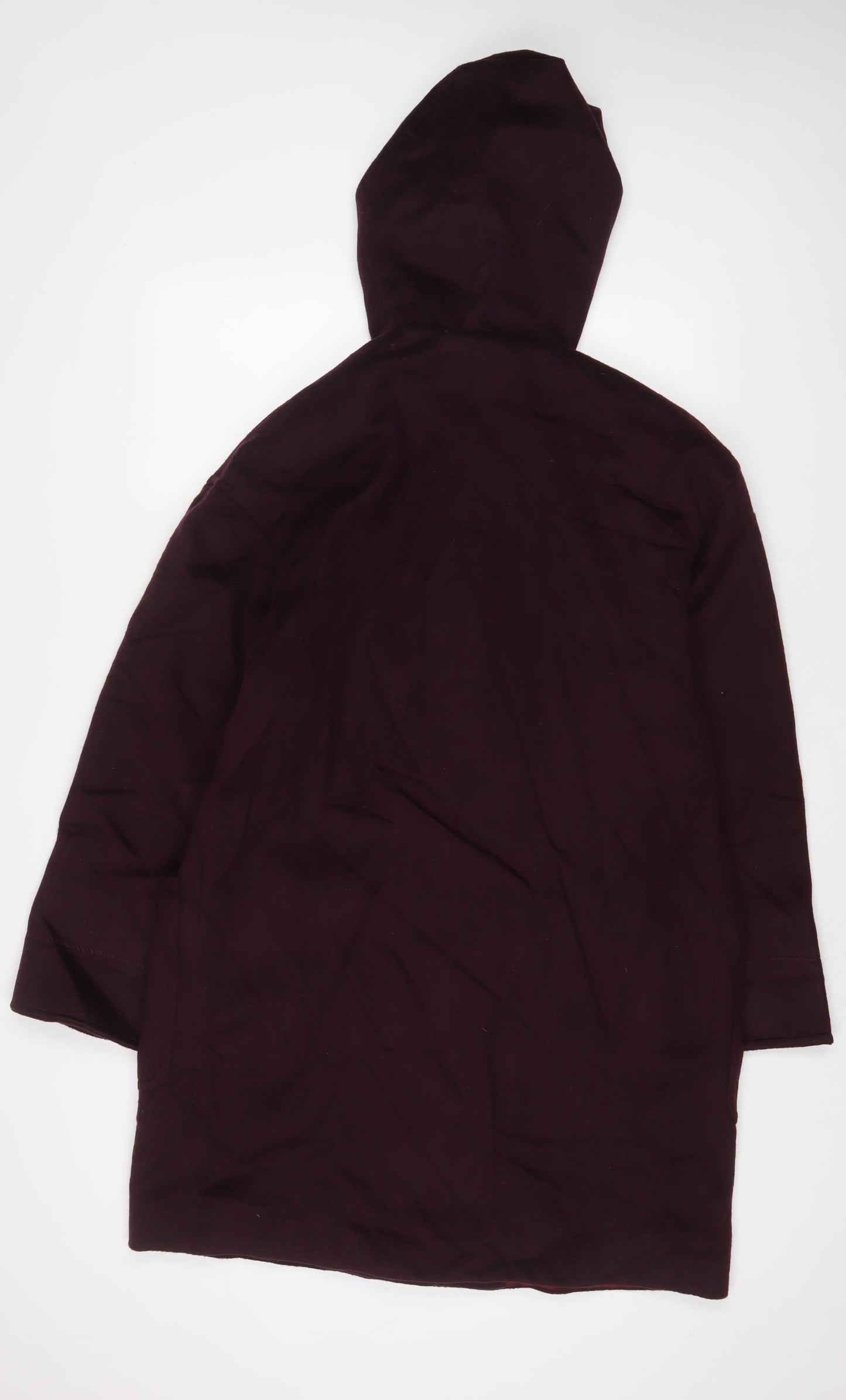 Larry Levine Womens Purple Overcoat Coat Size 6 Button