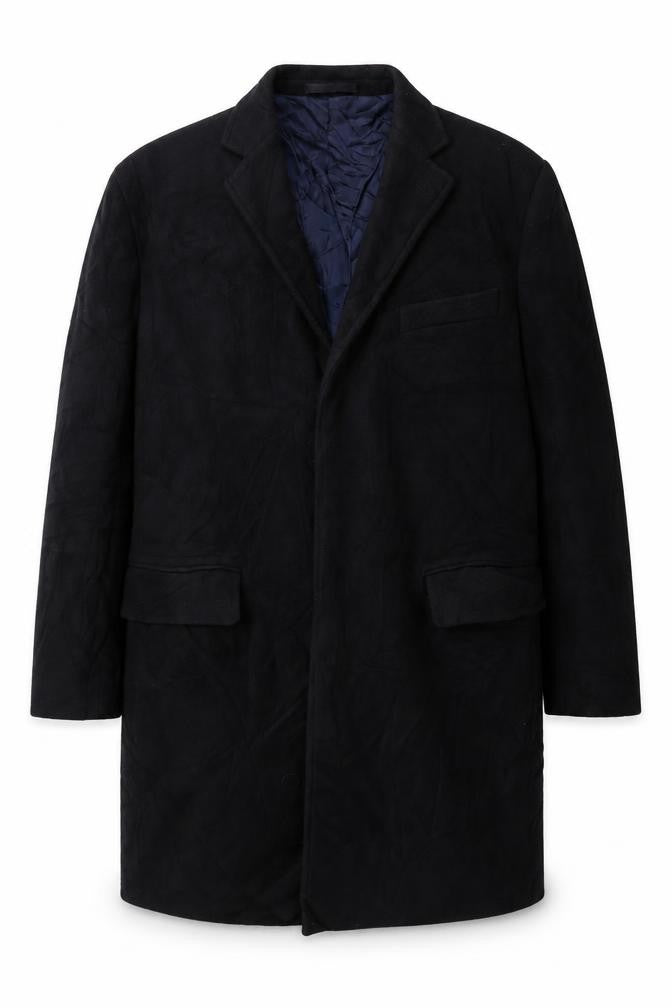 Marks & Spencer Mens Blue Overcoat Coat Size M Button