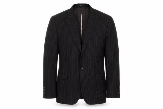 EDGERS Mens Brown Striped Polyester Jacket Suit Jacket Size 38 Regular