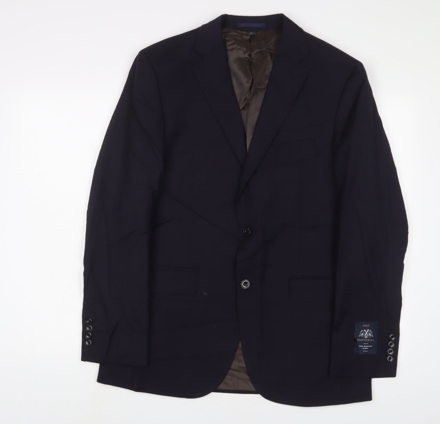 Marks and Spencer Mens Blue Wool Jacket Suit Jacket Size 40 Regular