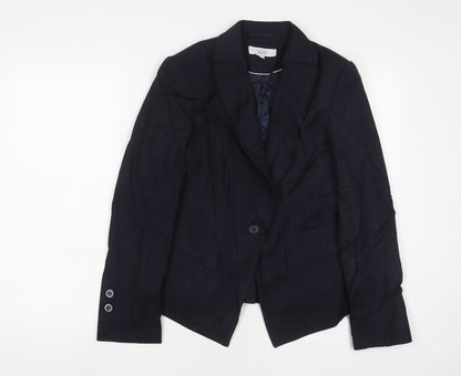 Next Womens Blue Jacket Blazer Size 10 Button