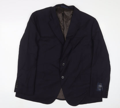 Next Mens Blue Wool Jacket Suit Jacket Size 48 Regular