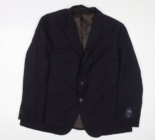 NEXT Mens Blue Wool Jacket Suit Jacket Size 48 Regular