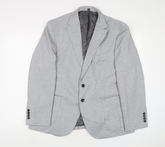 Marks and Spencer Mens Grey Polyamide Jacket Suit Jacket Size 44 Regular