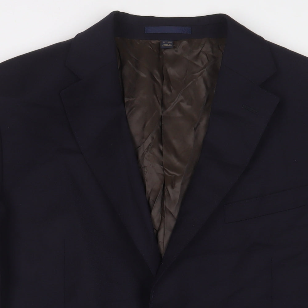 Marks and Spencer Mens Blue Wool Jacket Suit Jacket Size 42 Regular
