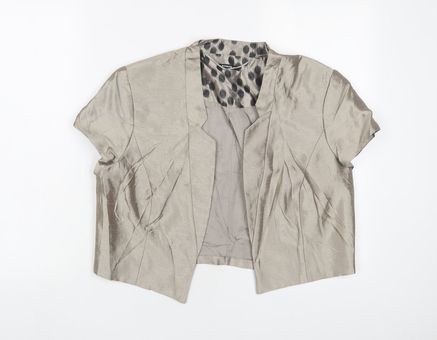 Roman Womens Beige Jacket Blazer Size 16 - Open