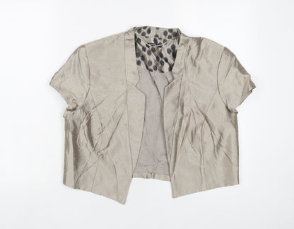 Additional front view of Roman women’s beige jacket blazer, size UK 16, - open